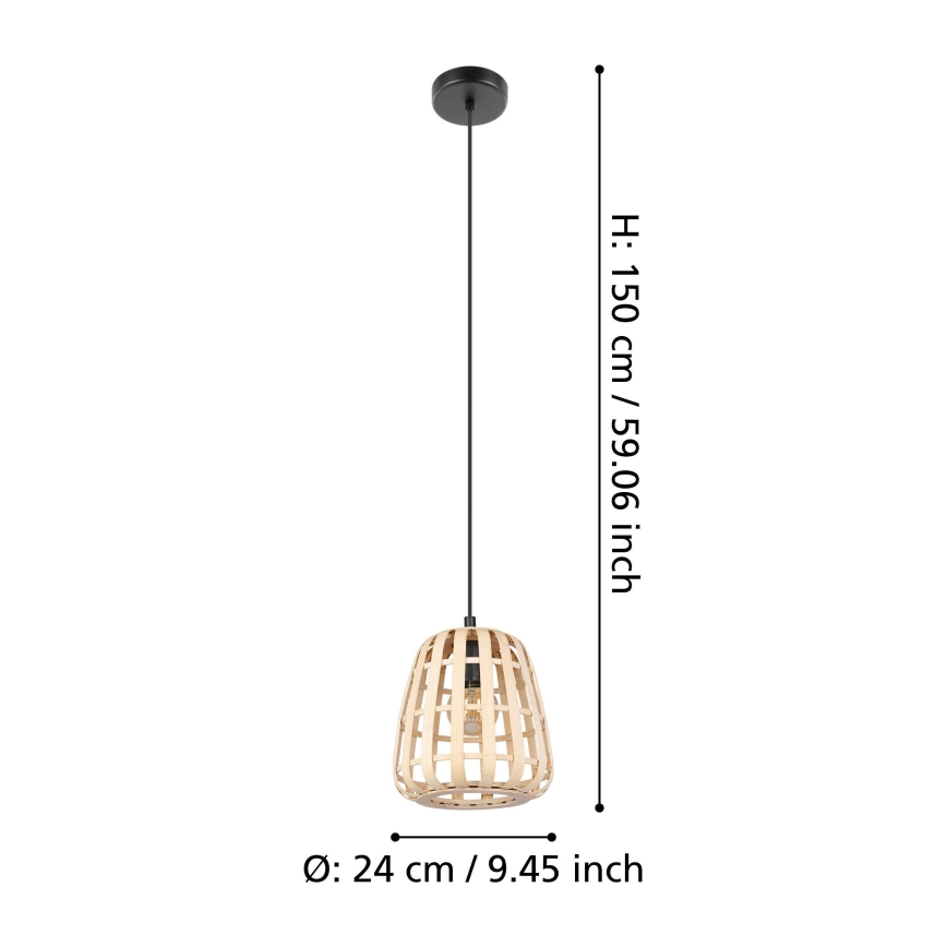 Eglo - Pakabinamas sietynas 1xE27/40W/230V diametras 24 cm bambukas