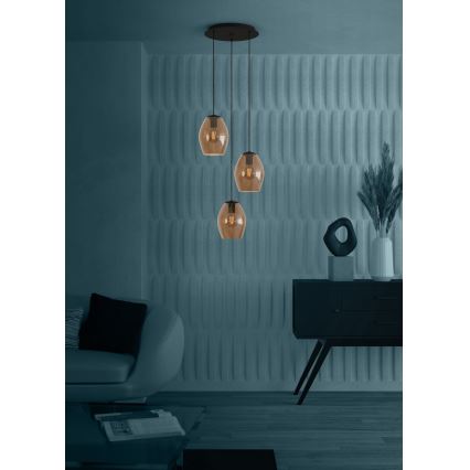 Eglo - Pakabinamas sietynas 3xE27/40W/230V ruda