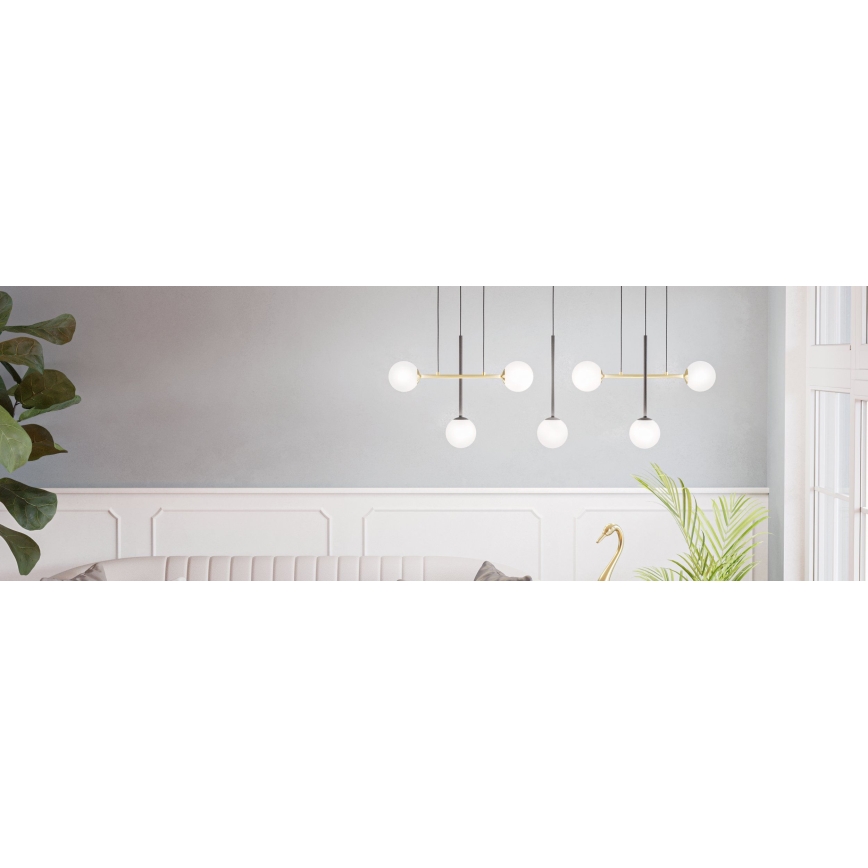 Eglo - Pakabinamas sietynas 7xE14/40W/230V auksas/juoda