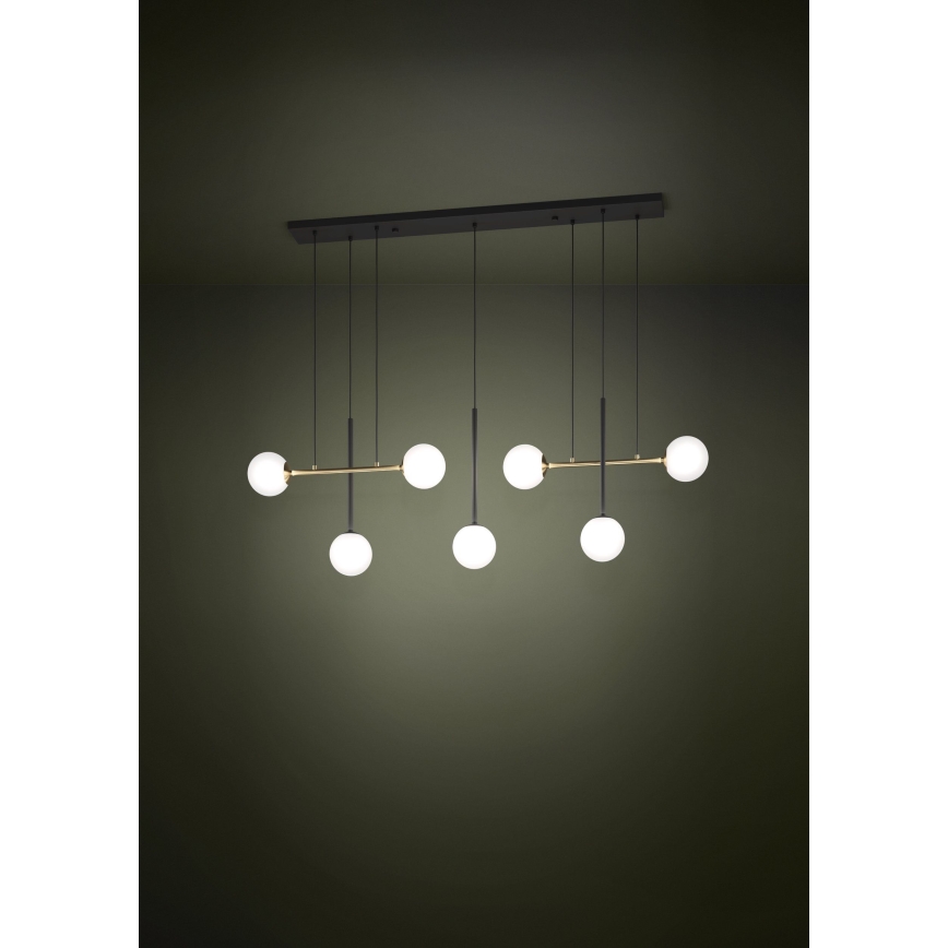 Eglo - Pakabinamas sietynas 7xE14/40W/230V auksas/juoda