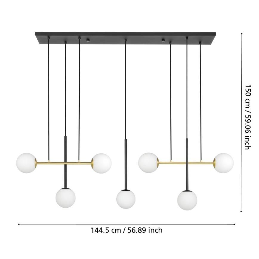 Eglo - Pakabinamas sietynas 7xE14/40W/230V auksas/juoda