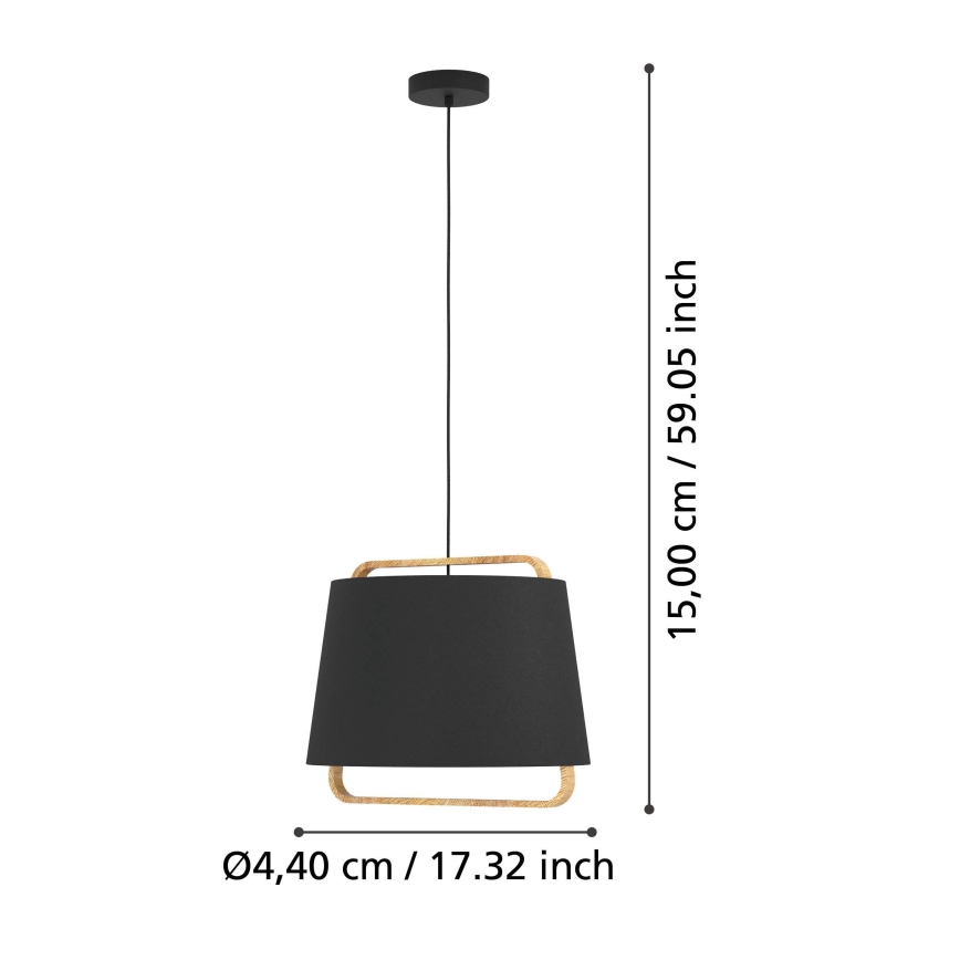 Eglo - Pakabinamas sietynas 1xE27/40W/230V juoda