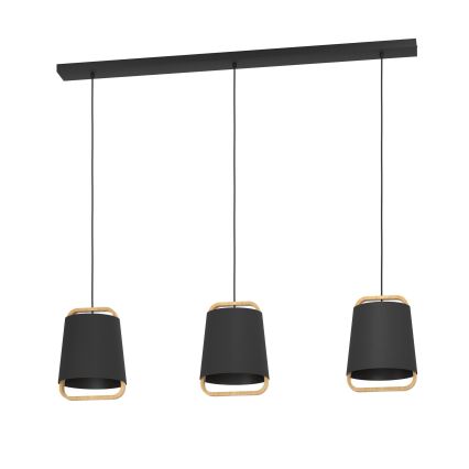 Eglo - Pakabinamas sietynas 3xE27/40W/230V juoda