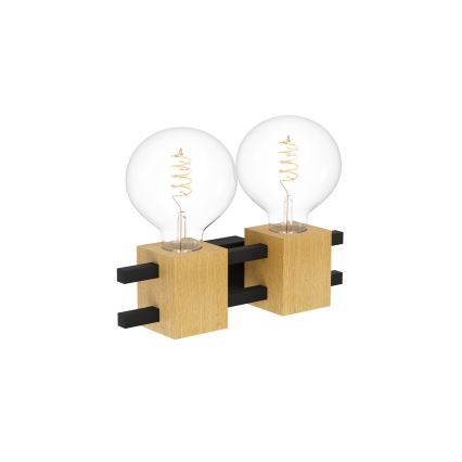 Eglo - Sieninis šviestuvas 2xE27/40W/230V juoda/ruda