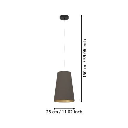 Eglo - Pakabinamas sietynas 1xE27/40W/230V ruda