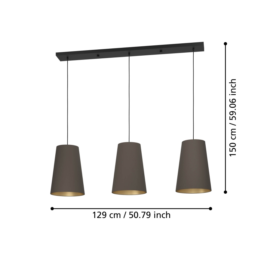 Eglo - Pakabinamas sietynas 3xE27/40W/230V ruda