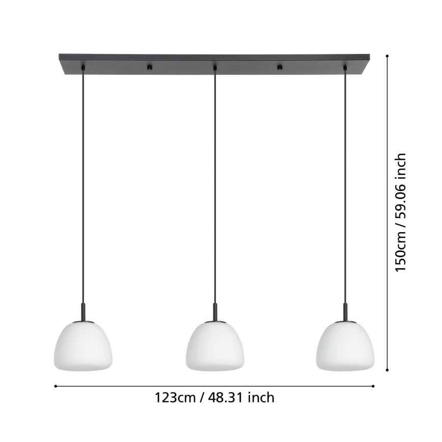Eglo - Pakabinamas sietynas 3xE27/40W/230V juoda