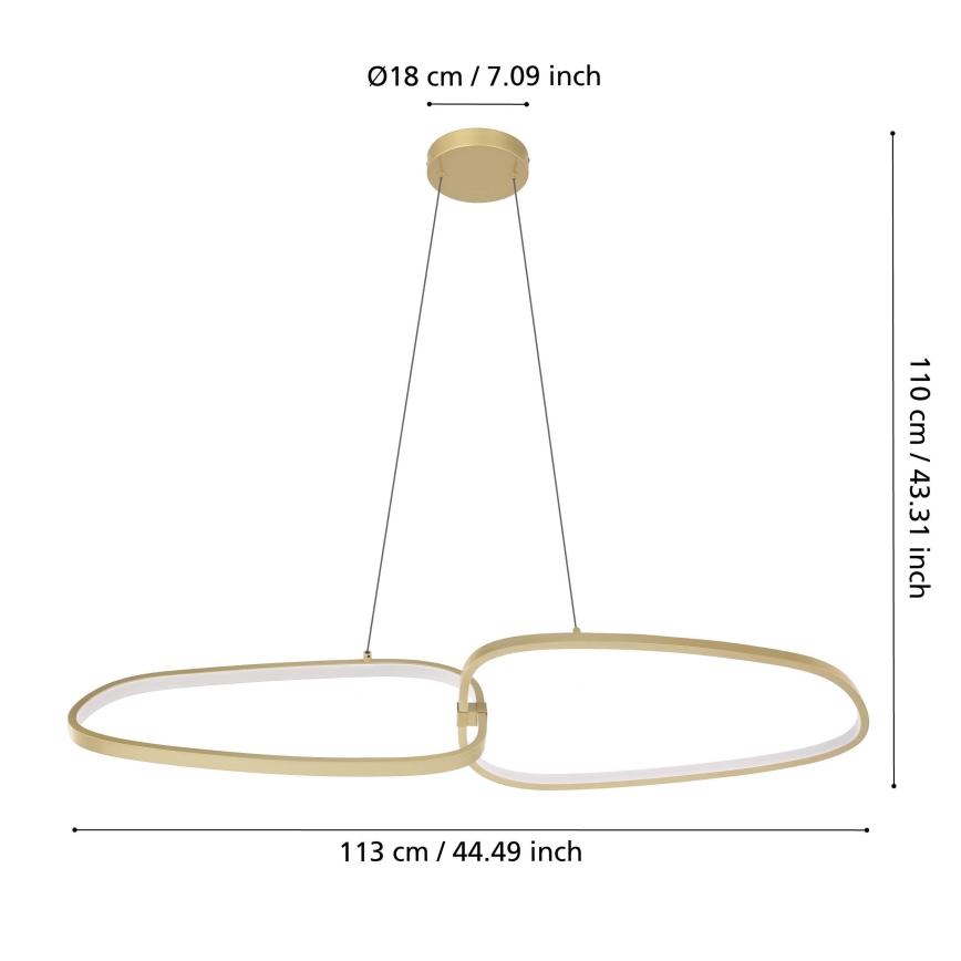 Eglo - LED Reguliuojamas pakabinamas sietynas LED/37,5W/230V 3000K auksas
