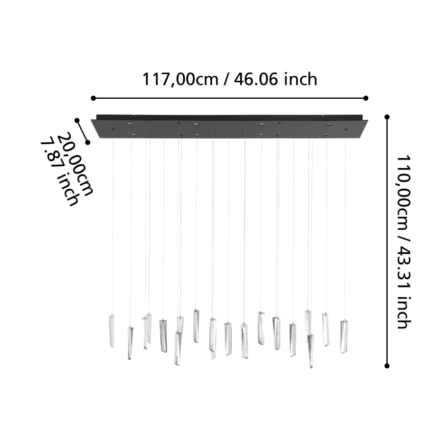 Eglo - LED Reguliuojamas pakabinamas sietynas 8xLED/4,2W/230V 3000K permatoma