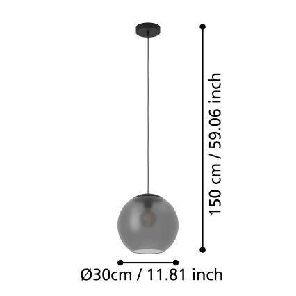 Eglo - Pakabinamas sietynas 1xE27/40W/230V dūminis