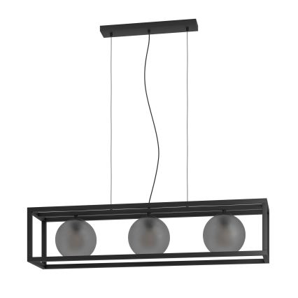 Eglo - Pakabinamas sietynas 3xE27/40W/230V dūminis/juoda