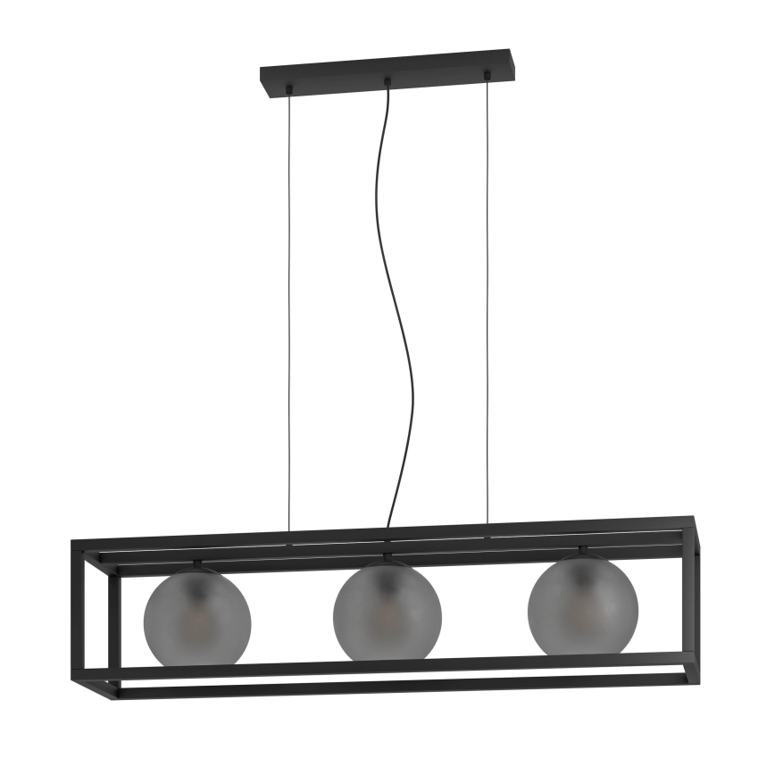Eglo - Pakabinamas sietynas 3xE27/40W/230V dūminis/juoda