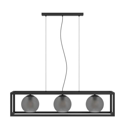 Eglo - Pakabinamas sietynas 3xE27/40W/230V dūminis/juoda