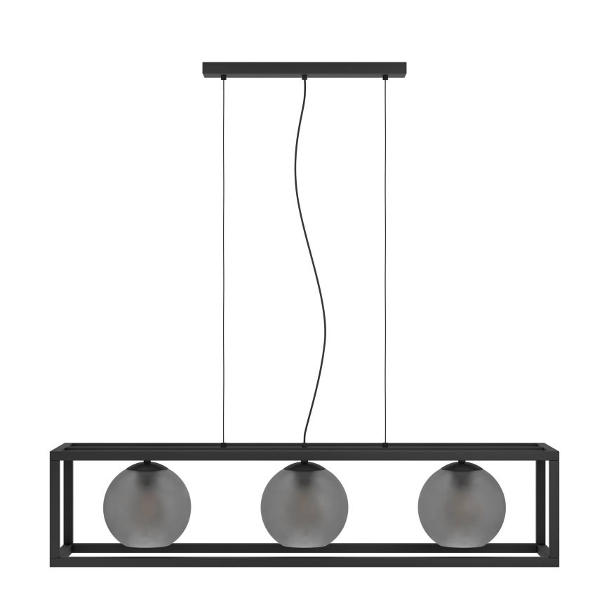 Eglo - Pakabinamas sietynas 3xE27/40W/230V dūminis/juoda
