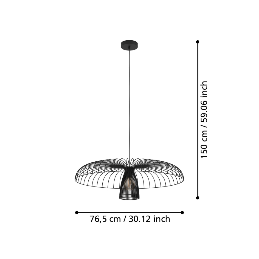 Eglo - Pakabinamas sietynas 1xE27/60W/230V diametras 77 cm juoda