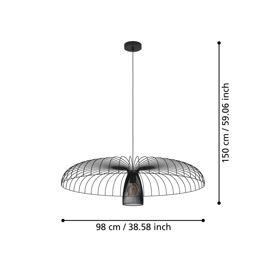 Eglo - Pakabinamas sietynas 1xE27/60W/230V diametras 98,5 cm juoda