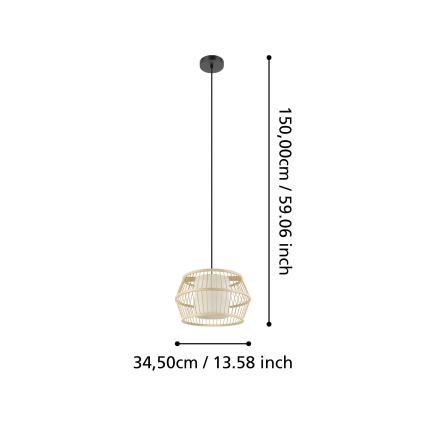 Eglo - Pakabinamas sietynas 1xE27/40W/230V bambukas