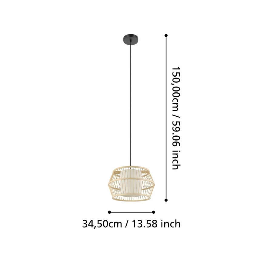Eglo - Pakabinamas sietynas 1xE27/40W/230V bambukas