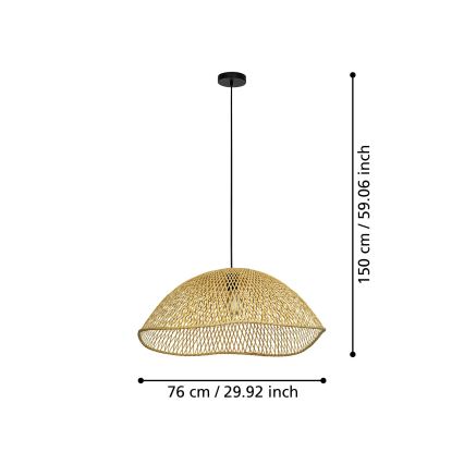 Eglo - Pakabinamas sietynas 1xE27/40W/230V diametras 72 cm bambukas