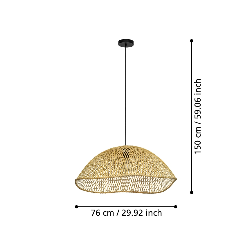 Eglo - Pakabinamas sietynas 1xE27/40W/230V diametras 72 cm bambukas