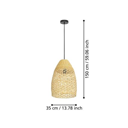 Eglo - Pakabinamas sietynas 1xE27/40W/230V diametras 35 cm bambukas