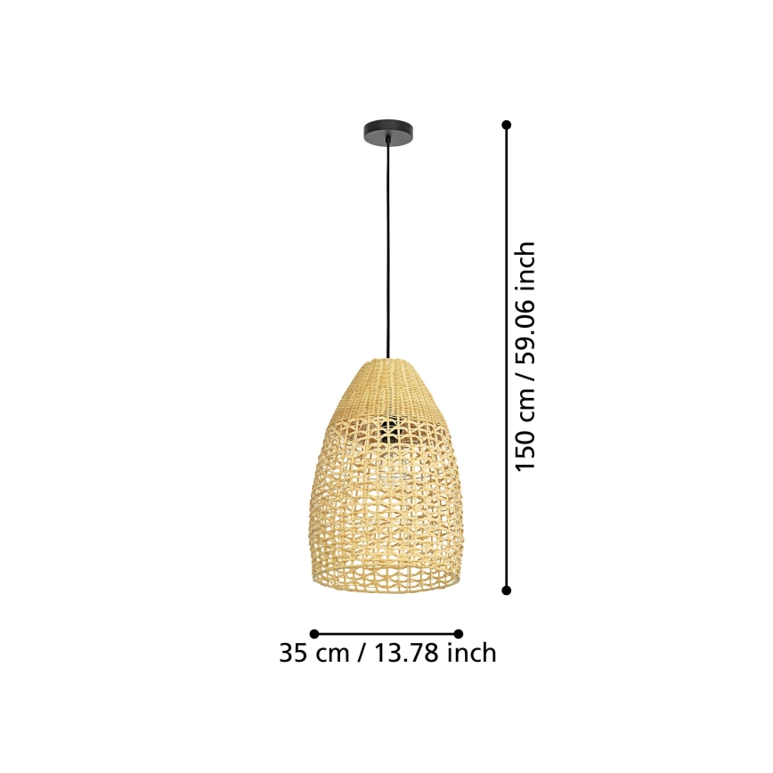 Eglo - Pakabinamas sietynas 1xE27/40W/230V diametras 35 cm bambukas