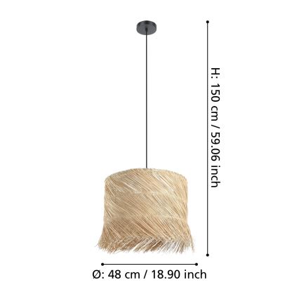 Eglo - Pakabinamas sietynas 1xE27/40W/230V rotangas