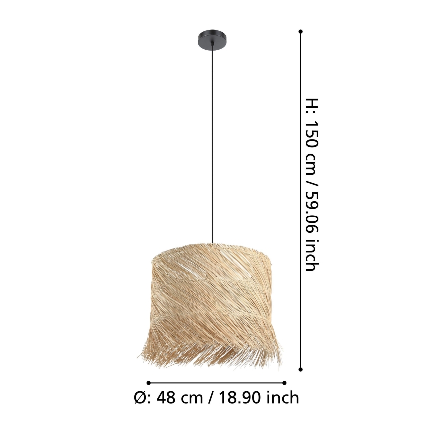 Eglo - Pakabinamas sietynas 1xE27/40W/230V rotangas