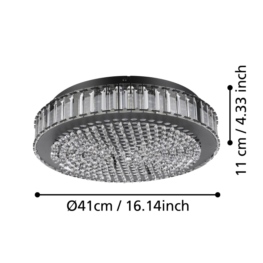 Eglo - LED Pritemdomas lubinis šviestuvas LED/23,5W/230V 4000K juoda