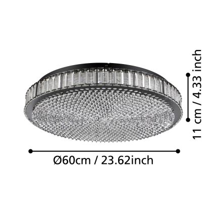 Eglo - LED Pritemdomas lubinis šviestuvas LED/52,4W/230V 4000K juoda