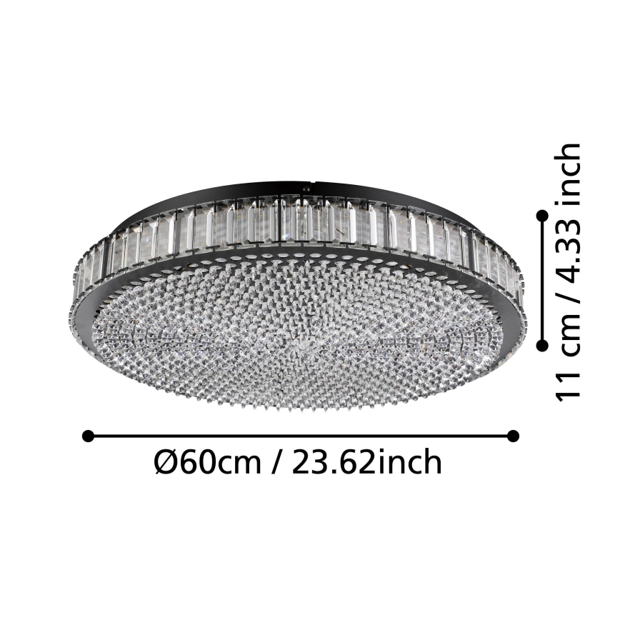 Eglo - LED Pritemdomas lubinis šviestuvas LED/52,4W/230V 4000K juoda