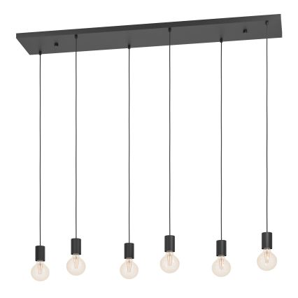 Eglo - Pakabinamas sietynas 6xE27/40W/230V juoda