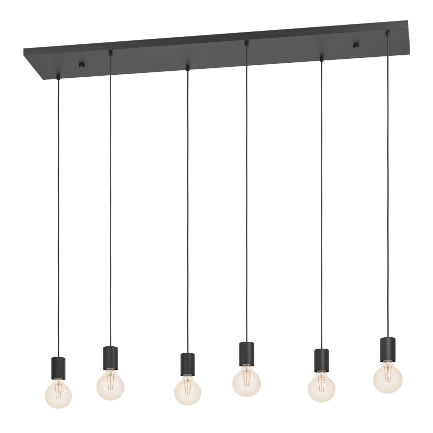 Eglo - Pakabinamas sietynas 6xE27/40W/230V juoda