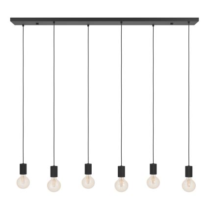 Eglo - Pakabinamas sietynas 6xE27/40W/230V juoda