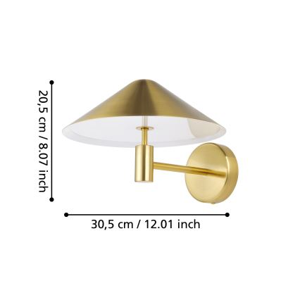 Eglo - LED sieninis šviestuvas LED/12W/230V 3000K auksas