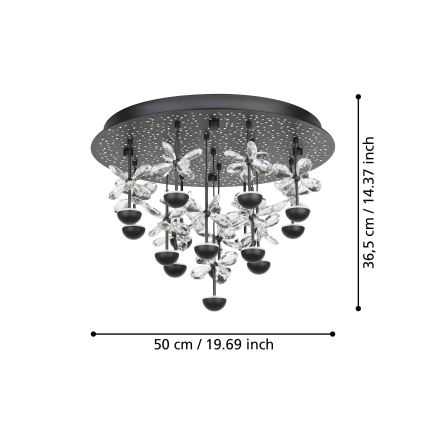 Eglo - LED Pritemdomas lubinis šviestuvas LED/27W/230V 3000K juoda