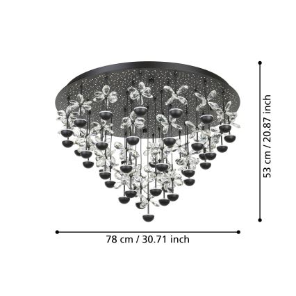 Eglo - LED Pritemdomas lubinis šviestuvas LED/77,4W/230V 3000K juoda