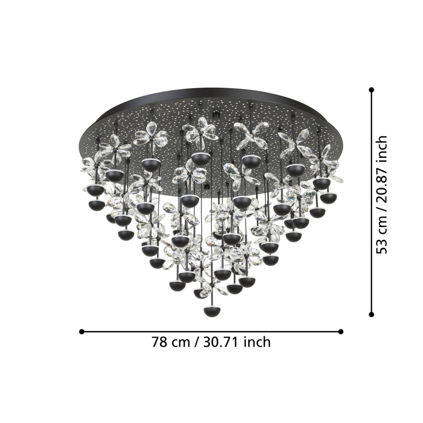 Eglo - LED Pritemdomas lubinis šviestuvas LED/77,4W/230V 3000K juoda