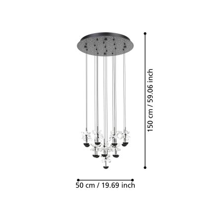Eglo - LED Reguliuojamas pakabinamas sietynas LED/27W/230V 3000K juoda