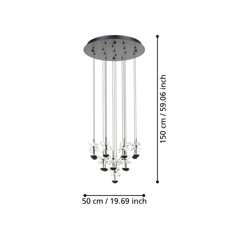 Eglo - LED Reguliuojamas pakabinamas sietynas LED/27W/230V 3000K juoda