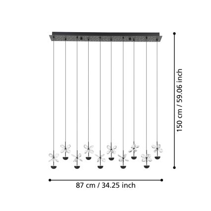 Eglo - LED Reguliuojamas pakabinamas sietynas LED/23W/230V 3000K juoda