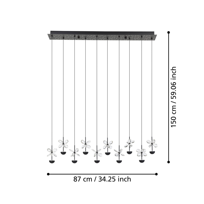 Eglo - LED Reguliuojamas pakabinamas sietynas LED/23W/230V 3000K juoda