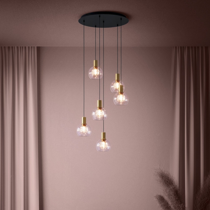 Eglo 390279 - LED Reguliuojamas pakabinamas sietynas 6xLED/5,4W/230V 3000K diametras 54 cm auksas