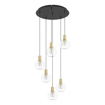 Eglo 390279 - LED Reguliuojamas pakabinamas sietynas 6xLED/5,4W/230V 3000K diametras 54 cm auksas