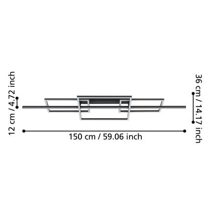 Eglo - LED Pritemdomas tvirtinamas sietynas LED/34,5W/230V 3000K juoda