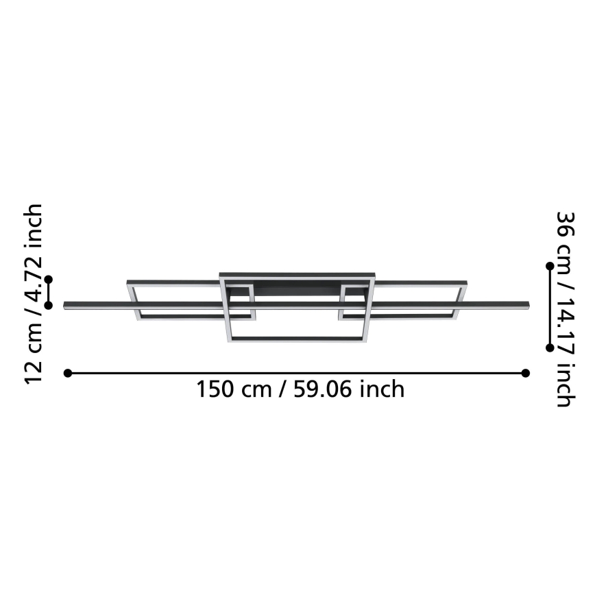 Eglo - LED Pritemdomas tvirtinamas sietynas LED/34,5W/230V 3000K juoda