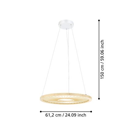 Eglo - LED Reguliuojamas pakabinamas sietynas LED/36W/230V 4000K smėlio spalva