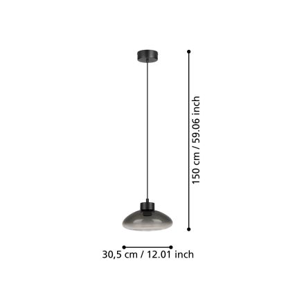Eglo - LED Reguliuojamas pakabinamas sietynas LED/5,4W/230V 2700K dūminis