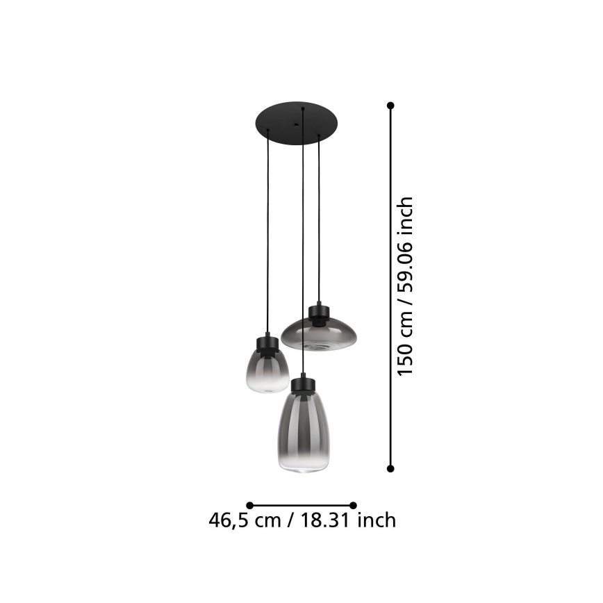 Eglo - LED Reguliuojamas pakabinamas sietynas 3xLED/5,4W/230V 2700K dūminis
