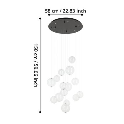 Eglo - LED Reguliuojamas pakabinamas sietynas 6xLED/4,2W/230V 3000K permatoma